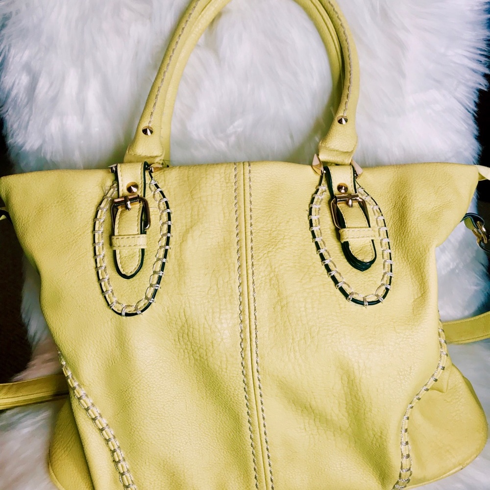 Bright Yellow Leather Purse